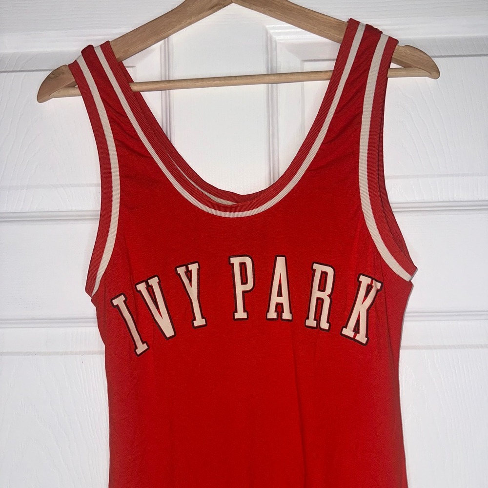 Ivy Park Jersey Midi Orange Y2K Style Bodycon Dress Size Medium